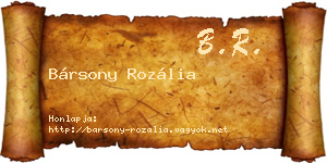 Bársony Rozália névjegykártya