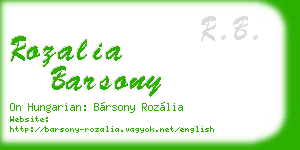 rozalia barsony business card