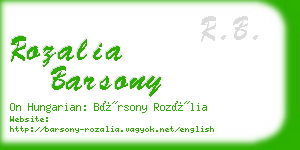rozalia barsony business card